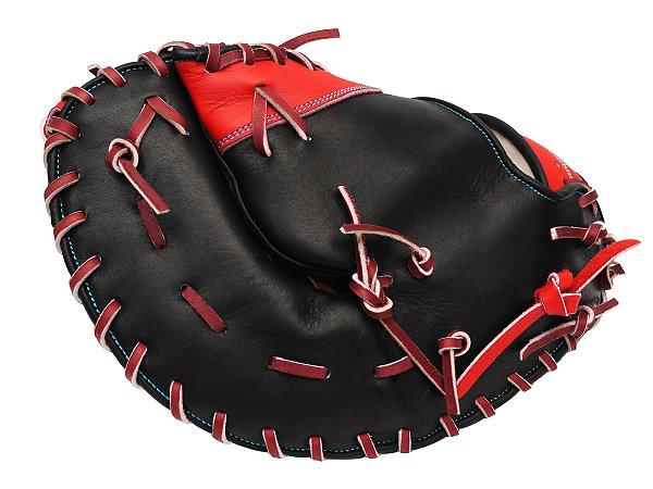 ZETT Pro Model Elite 12.5 inch First Base Mitt - Black/Red