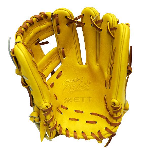 ZETT Pro Japan Steerhide 11.5 inch Yellow Infielder Glove