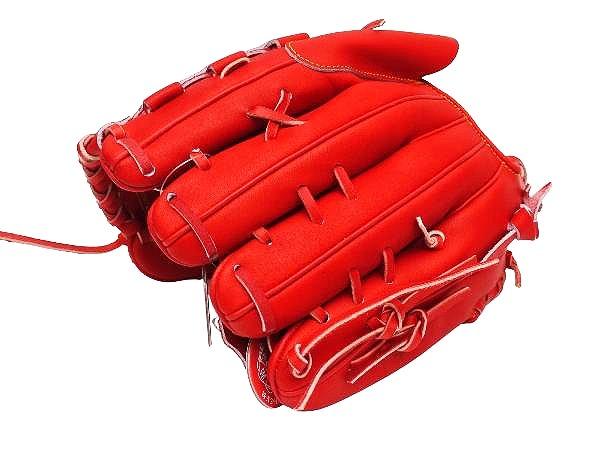 ZETT Pro Japan Steerhide 12 inch Red Pitcher Glove