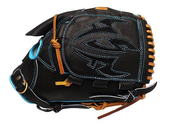 ZETT Pro Model Elite 12 inch Fastback Pitcher Glove - Black/Skyblue