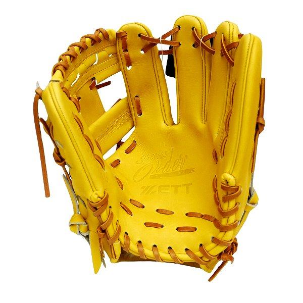 ZETT Pro Japan Steerhide 11.5 inch Yellow Infielder Glove