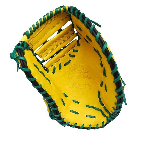 ZETT 13 inch Japan Steerhide Custom First Base Mitt for Mr. Barnes